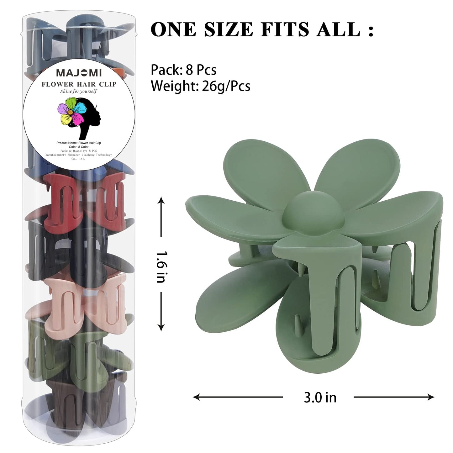 Flower Hair Claw Clips 8PCS Cute Hair Clip Big Daisy Hair Clips Strong Hold Jaw Flower Clip Barrettes Large Hair Clamps Accessories Thick Hair