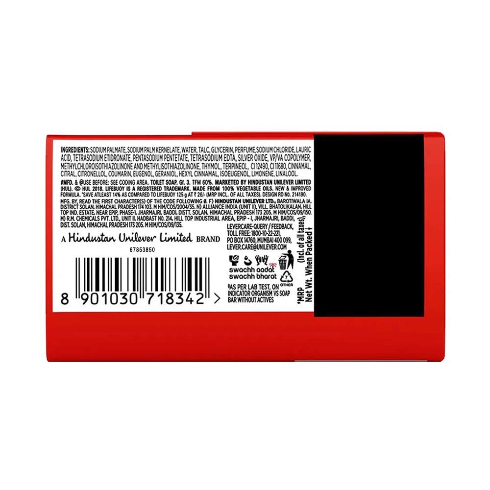 Lifebuoy Total Red Soap, 16-Count - 44 grams each