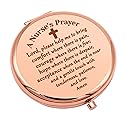 Nurse Appreciation Gifts for Women Nurse Prayer Gifts Compact Makeup Mirror for Nurse Student Nurse Gifts for Women Folding Makeup Mirror for Her