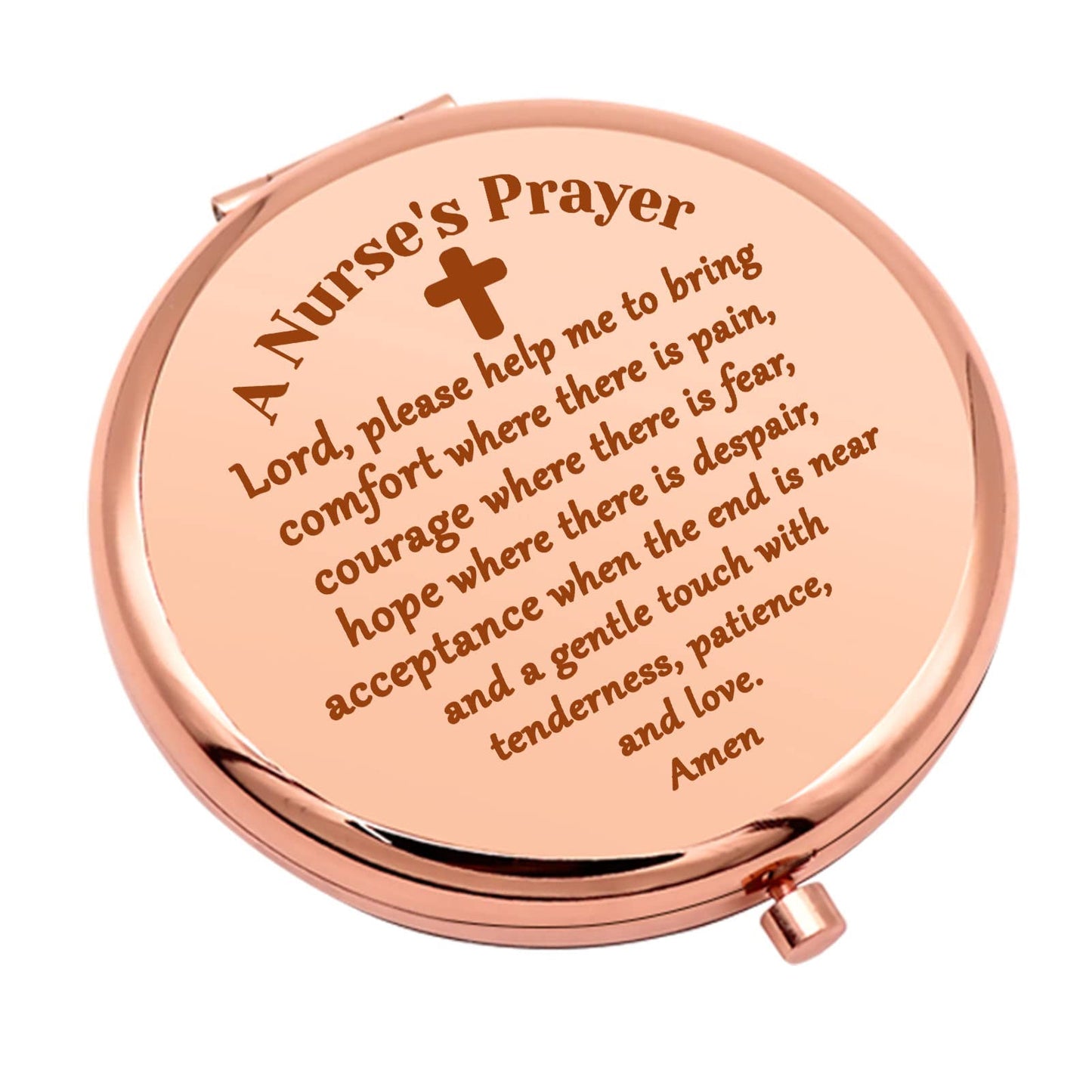 Nurse Appreciation Gifts for Women Nurse Prayer Gifts Compact Makeup Mirror for Nurse Student Nurse Gifts for Women Folding Makeup Mirror for Her