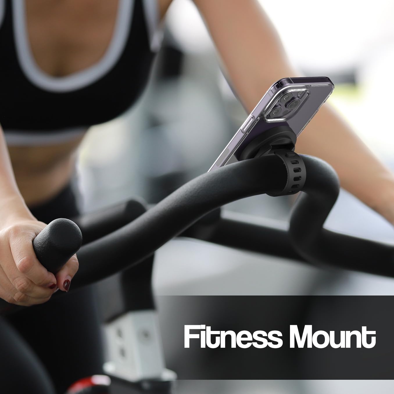 ENCASED Grip-X Magnetic Bar Mount, Compatible with MagSafe - Phone Holder for Gym, Home Fitness Bikes, Workout Equipment, Stroller and Cart…