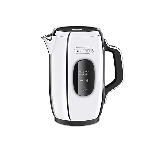 All-Clad Stainless Steel Kettle 1.5 Liter Keep Warm Function 1500 Watts Adjustable Temperature, Safe to Touch, Fast Boiling, Silver