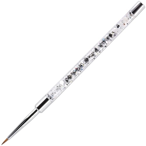 PANA 3D Kolinsky Nail Art Brush - Silver Glitter Handle, Size 2 - Acrylic Nail Art Sculpture Brush for Manicures Pedicure Salon Professional or Beauty & Personal Care PANA