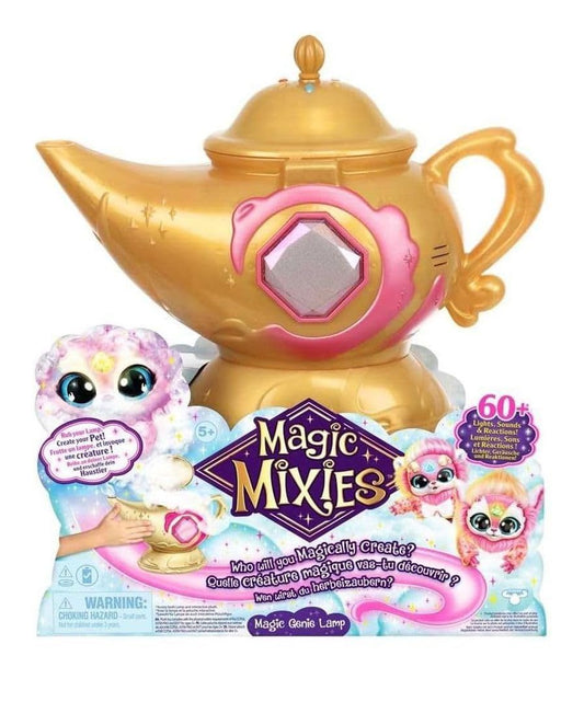 Magic Mixies Magic Genie Lamp with Interactive 8" Pink Plush Toy and 60+ Sounds & Reactions. Unlock a Magic Ring and Reveal a Pink Genie from The…