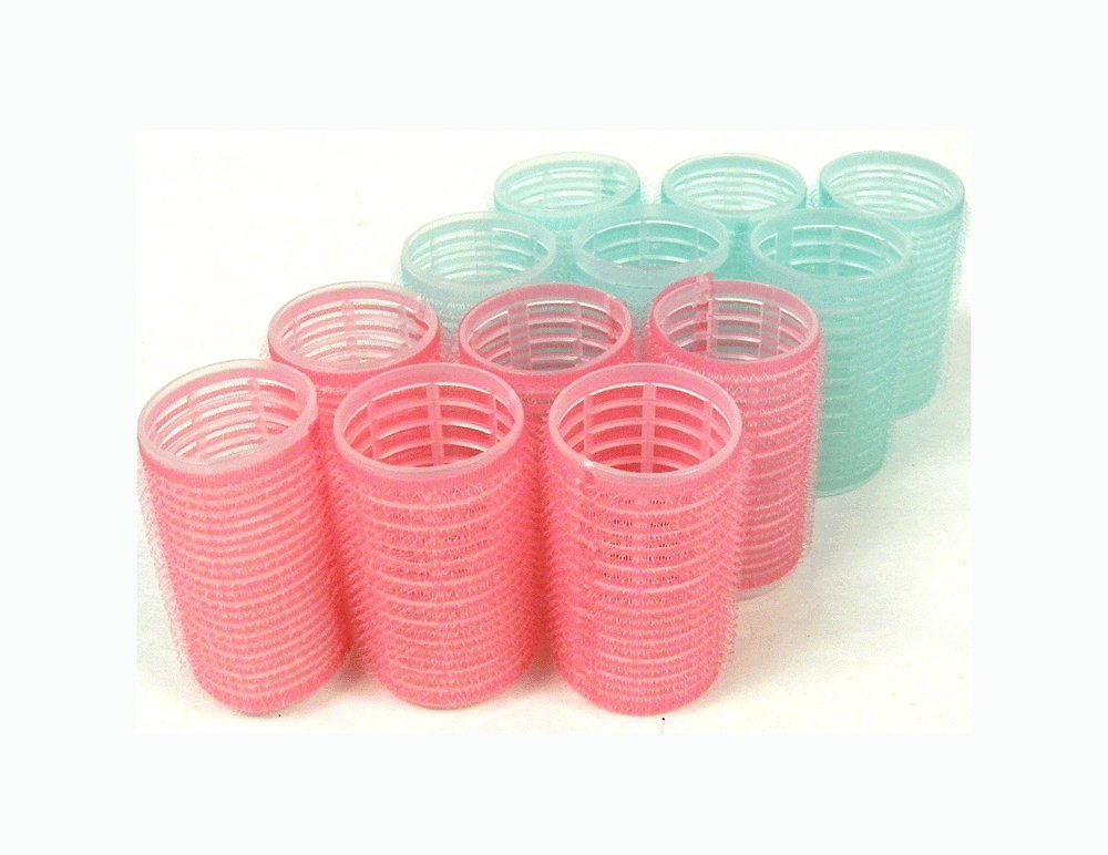 Large Self-Grip Hair Roller Assorted Colors (Pink, Yellow, Blue, Green) (Large)