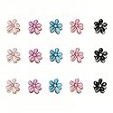Doromy Floral Pearl Barrette 15 Packs Crystal Hair Clips, Mini Flower Crystal Claw Clip Small Barrettes for Women's and Girls Hair Accessories