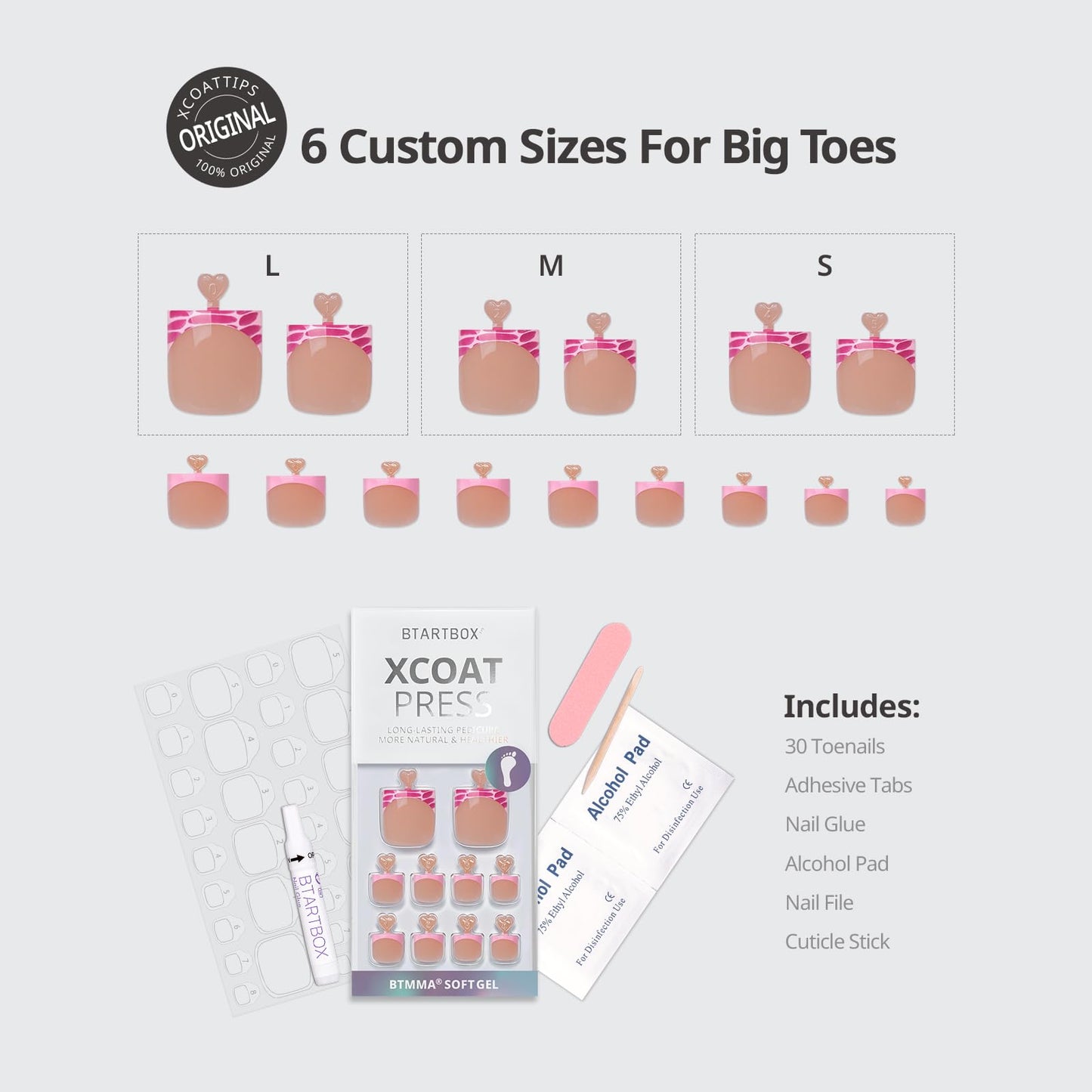 BTArtbox Press On Toenails - Lamp-Curable Sharp Square Toe Nail Press Ons with Glue for Women, Semi-Transparent French Tip Fake Toe Nail Tips in 15 Beauty and Personal Care BTArtbox