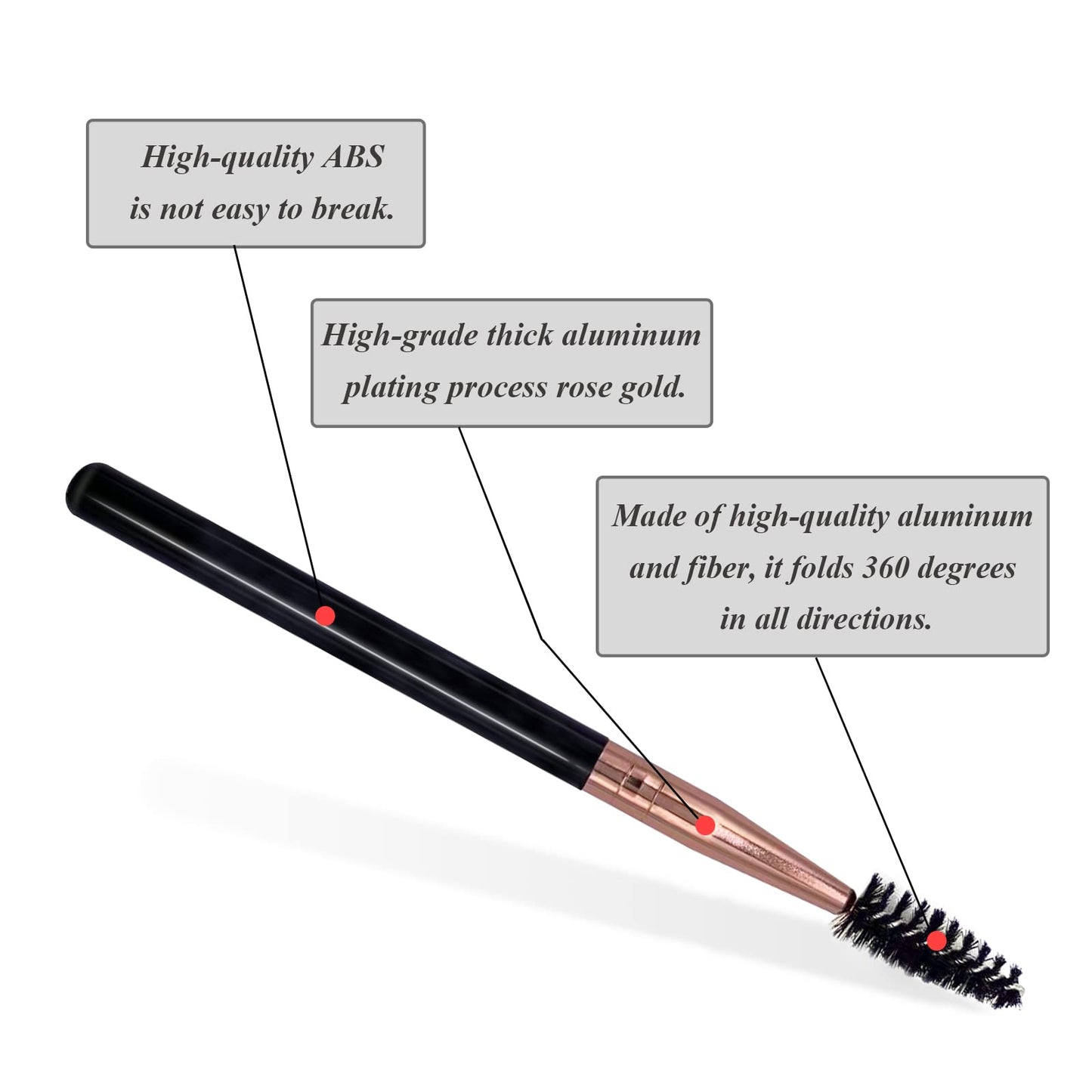UorPoto Mascara Brush Wands Makeup Lash Spoolies Set 5Pcs Spooly Eyelash Eyebrow Brushes Applicators for Extensions Reusable JMS-5