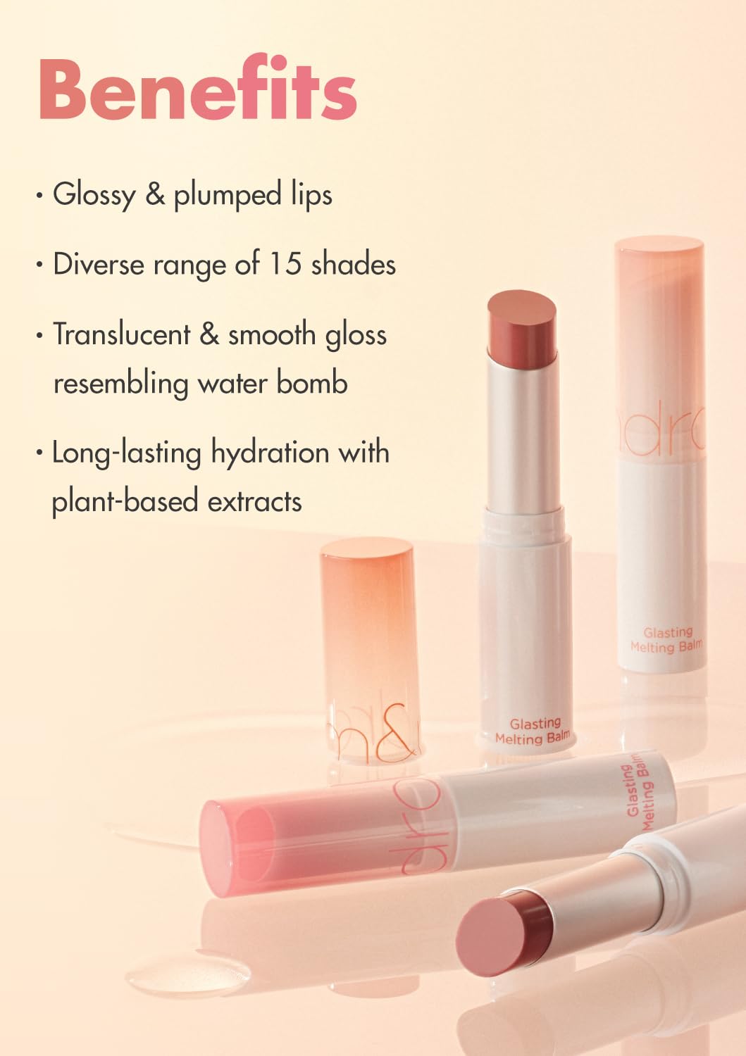 rom&nd GLASTING MELTING BALM 08 CORALIA - Hydrating Lip Gloss Balm for Juicy, Plump, & Vivid Coral Shine Beauty and Personal Care rom&nd