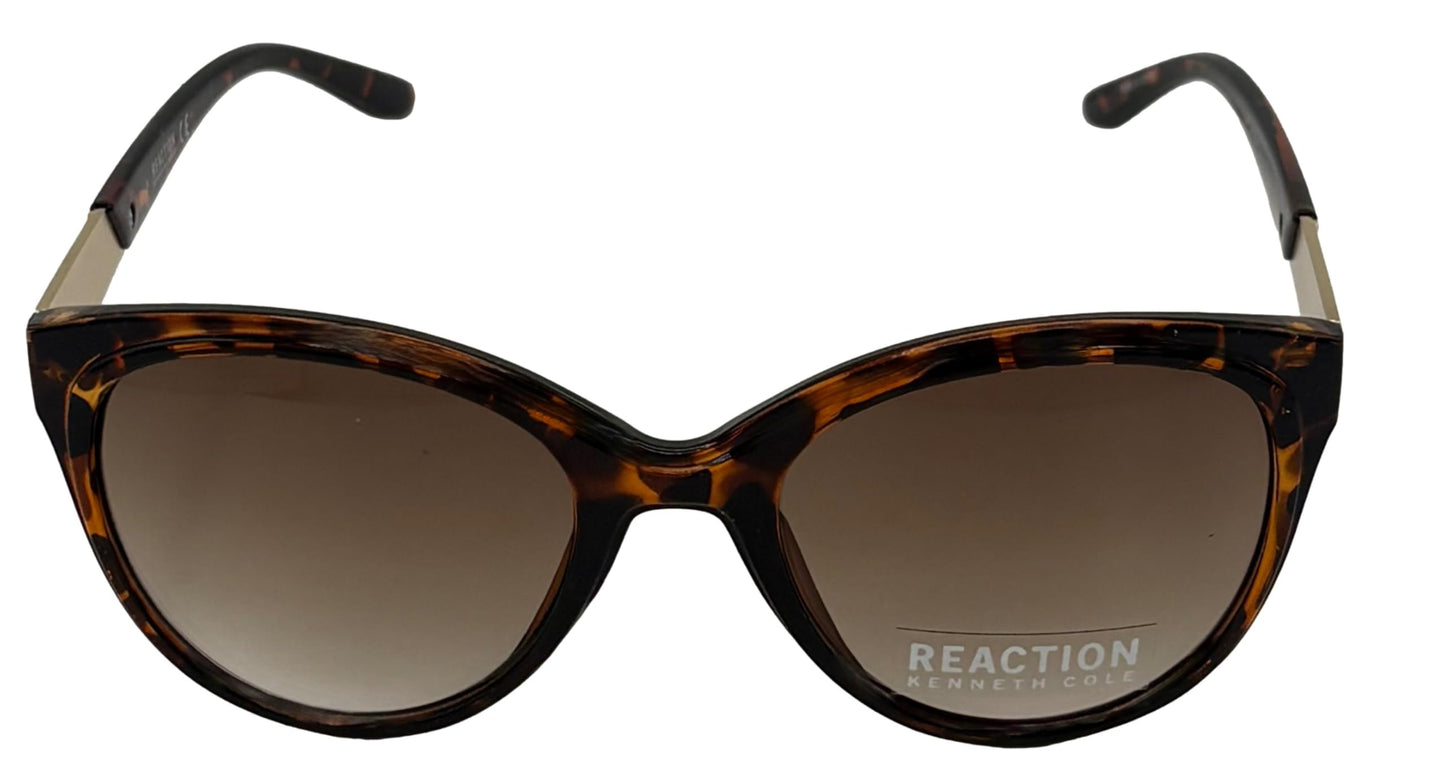 Kenneth Cole Reaction Womens Plastic Cat Eye Tortoise Gold Sunglass KC1397. 52F