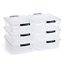 Rubbermaid Cleverstore 17 Qt Clear Storage Bins with Lids, 6-Pack, Stackable, BPA-Free, Made in USA
