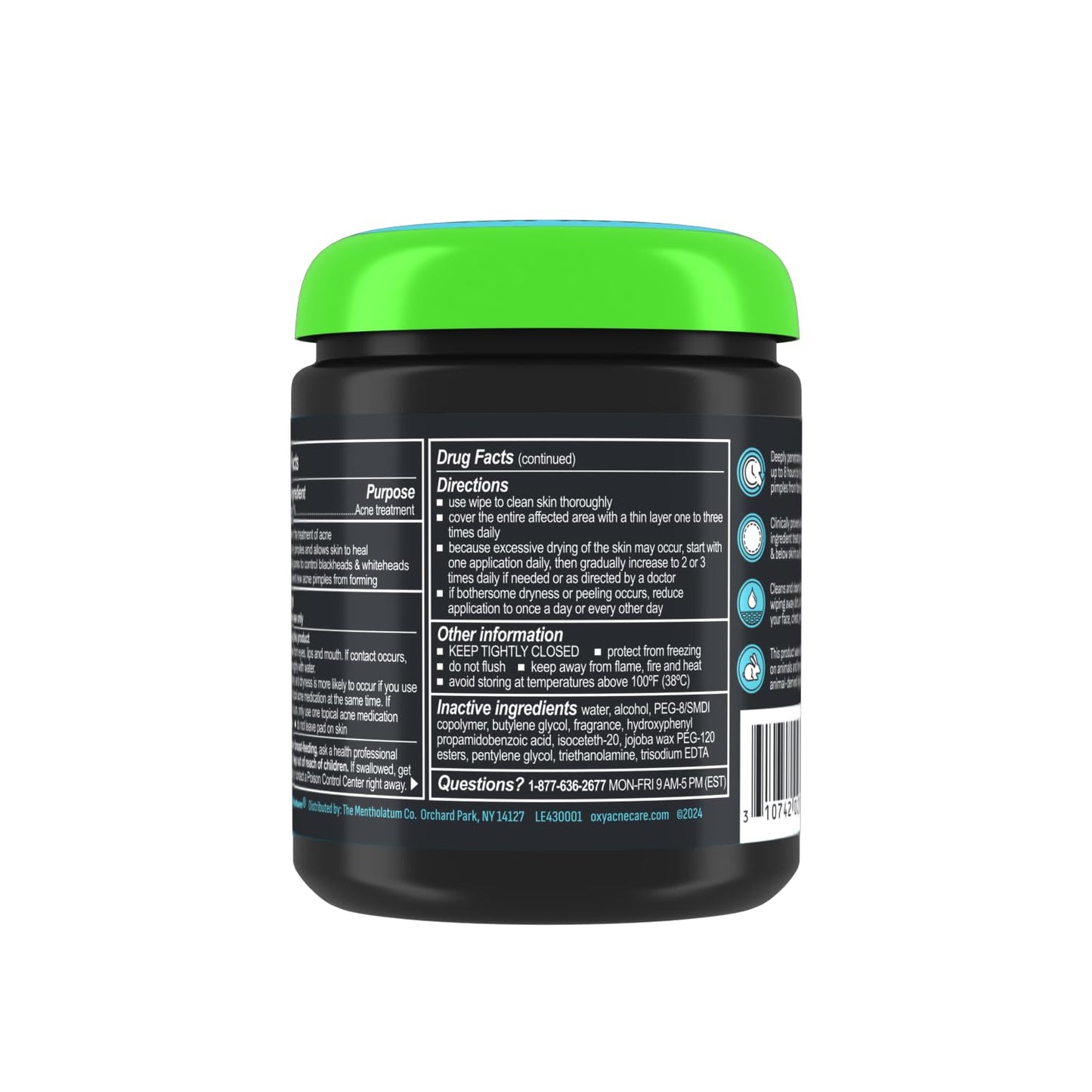 Oxy Deep Pore Acne Facial Cleansing Pads, Maximum Strength 2% Salicylic Acid Stubborn Acne Treatment, Fights Breakouts, Exfoliates, Unclogs Pores Beauty and Personal Care Oxy