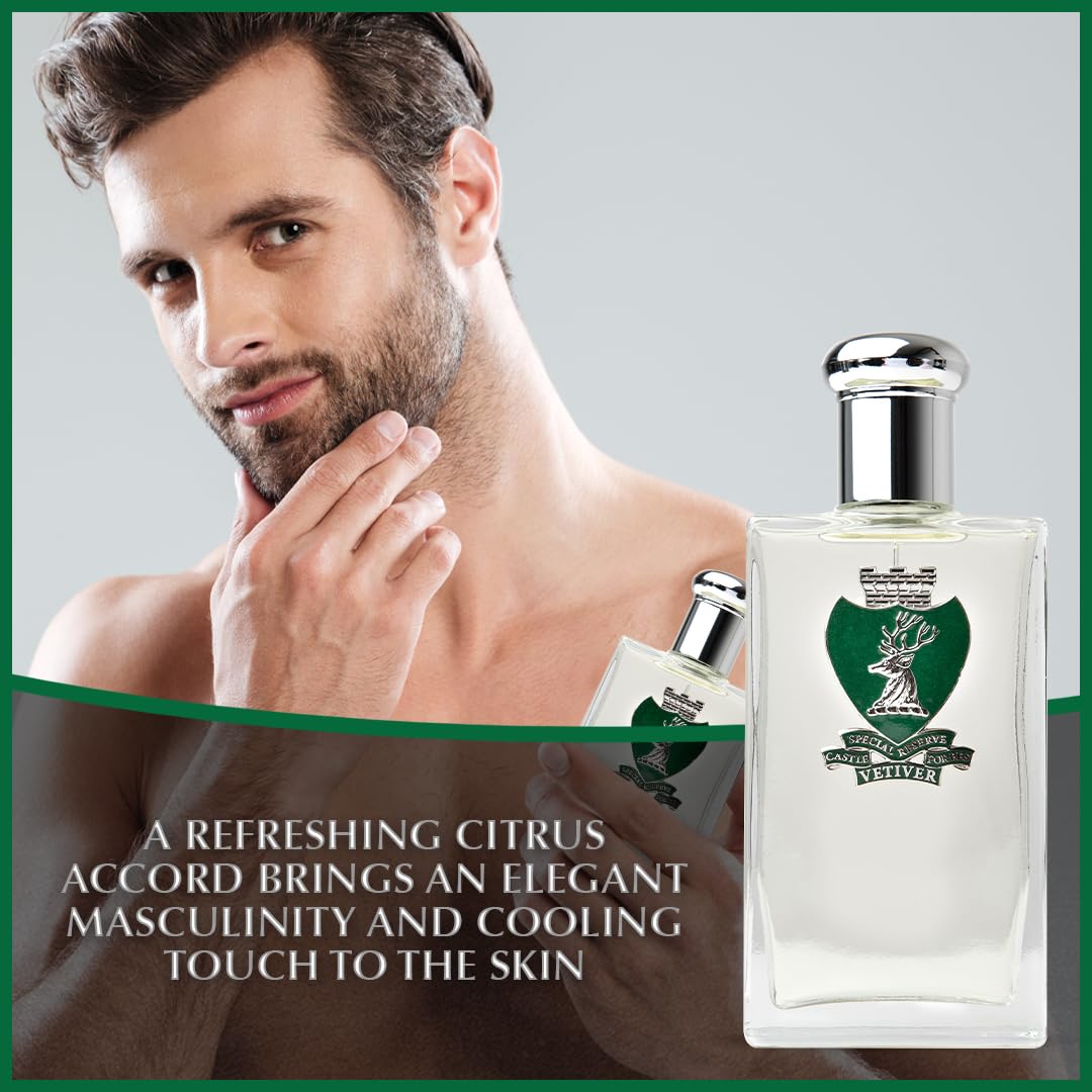 Castle Forbes Vetiver Special Reserve Men's Cologne, 100ml | Classic Men’s Fragrance w/a Modern Twist | Made w/Essential Oils | Paraben-Free