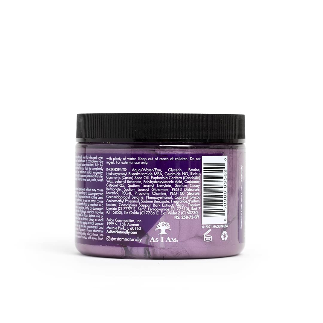 As I Am Curl Color - Passion Purple - 6 oz - Color & Curling Gel - Temporary - Medium Hold - Vegan & Cruelty Free