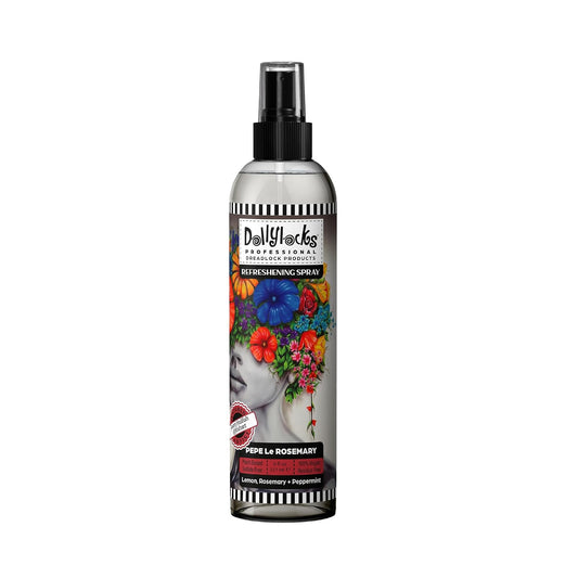 Dollylocks Refreshening Spray for Locs, Braids, Extensions, Dreadlocks | Rosemary Peppermint Lemon | Plant-based, Residue-free, Sulfate-free | Refresh