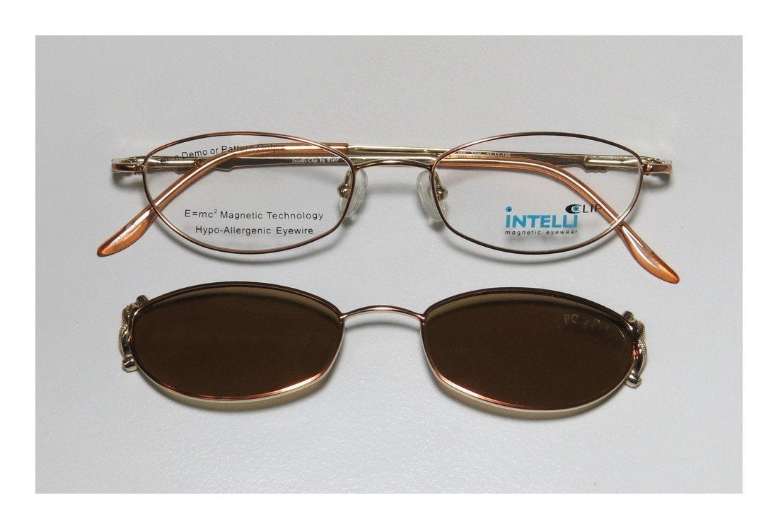 Elite Eyewear Intelli Clip 750 For Ladies/Women Designer Full-Rim Shape Sunglass Lens Clip-Ons Rhinestones Flexible Hinges Eyeglasses/Eyeglass Frame