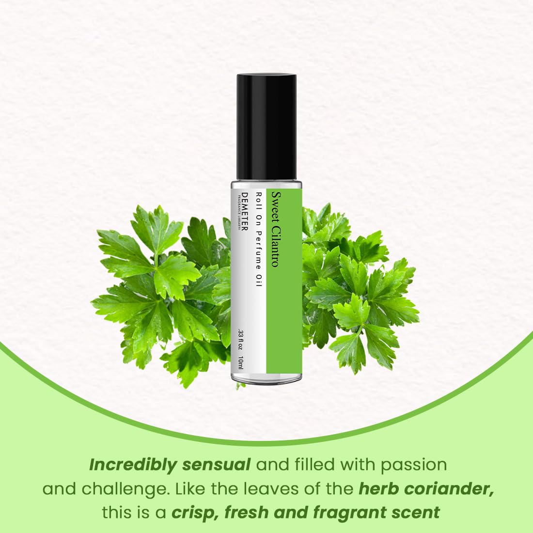 DEMETER Sweet Cilantro Roll On Perfume Oil, 0.33 Oz, Long-Lasting