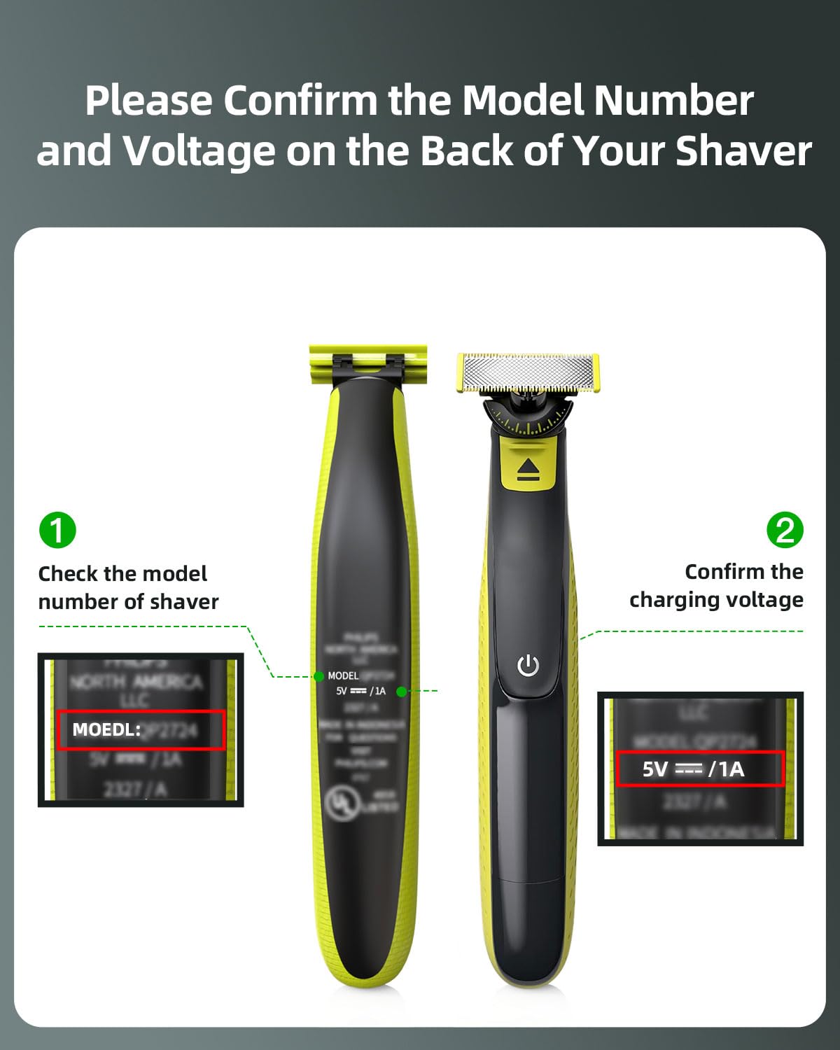 Superer 5V USB Charger Cord Fit for Philips Norelco One Blade 360 Newer Model QP2724 QP2834 QP1924 QP4631 QP6542 QP4530, MG7910 MG5910 MG9510 MG9525 Beauty and Personal Care Superer