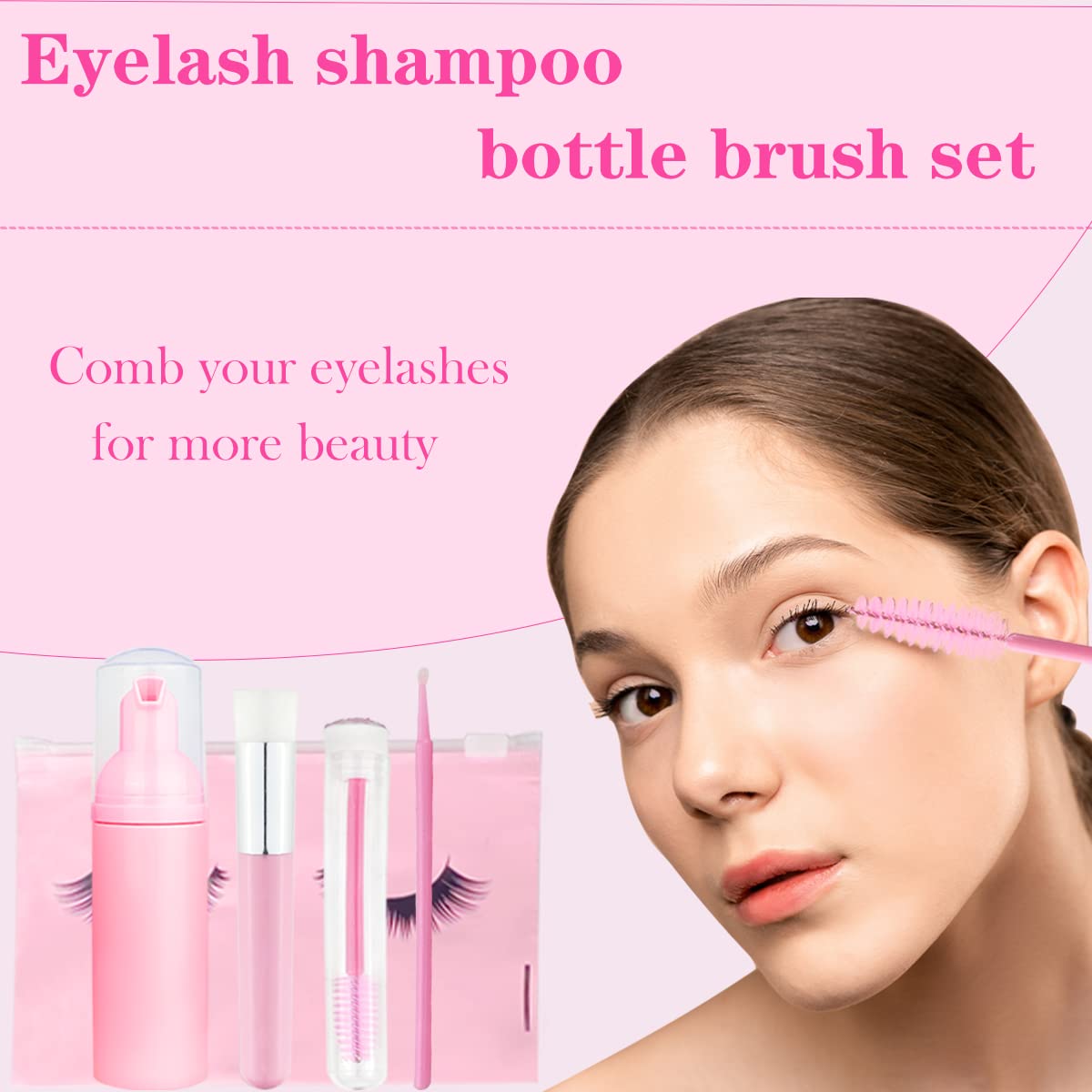 140 Pcs Eyelash Shampoo Bottle Brushs Set,10 Pcs Eyelash Shampoo Brush, 10 Pcs Eyelash Brush Tube,10 Pcs Eyelash Shampoos Bottle,10 Pcs Eyelash Care