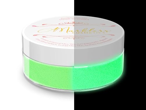 MARBLERS Glow-in-The-Dark Powder [Glow Green] 0.28oz (8g) | Matte| Dye | Pigment | Non-Toxic | Vegan | Cruelty-Free | Eyeshadow, Nail Polish, Nail Art