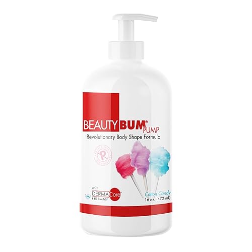BeautyFit BeautyBum Pump Redefining Muscle Toning Lotion - Tightens and Firms Skin - Sculpt and Tone Problem Areas - Cotton Candy - 16 oz
