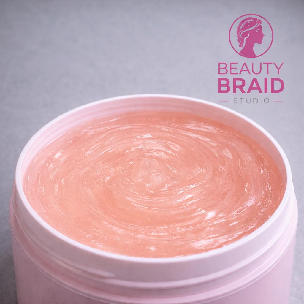 Beauty Braid Studio Braiding Gel Strong Hold for Knotless Braids, Edges & Twists - No Flakes, No Residue, Professional Styling Gel - 17.1 oz