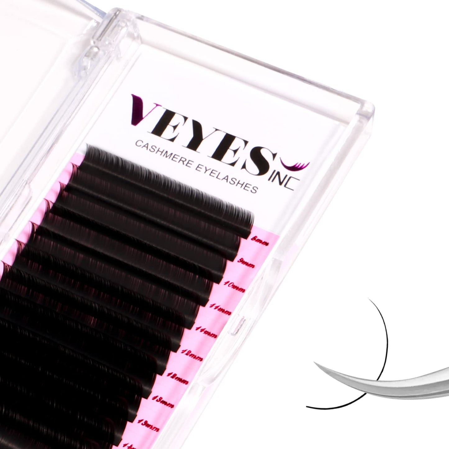 VEYES INC Cashmere Volume Lash Extensions C CC D DD LD L B J M Curl 0.03-0.20 thickness 5-25mm, Super Matte Black Individual Eyelashes Tray Beauty and Personal Care VEYES INC Default Title