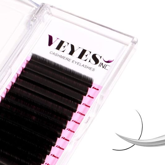 VEYES INC Cashmere Volume Lash Extensions C CC D DD LD L B J M Curl 0.03-0.20 thickness 5-25mm, Super Matte Black Individual Eyelashes Tray Beauty and Personal Care VEYES INC Default Title