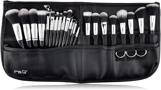 MSQ Makeup Brushes Set 29pcs Professional Cosmetics Brushes with Belt Waist Makeup Bag (Foundation, Powder, Creams, Liquids & Eye Brushes)
