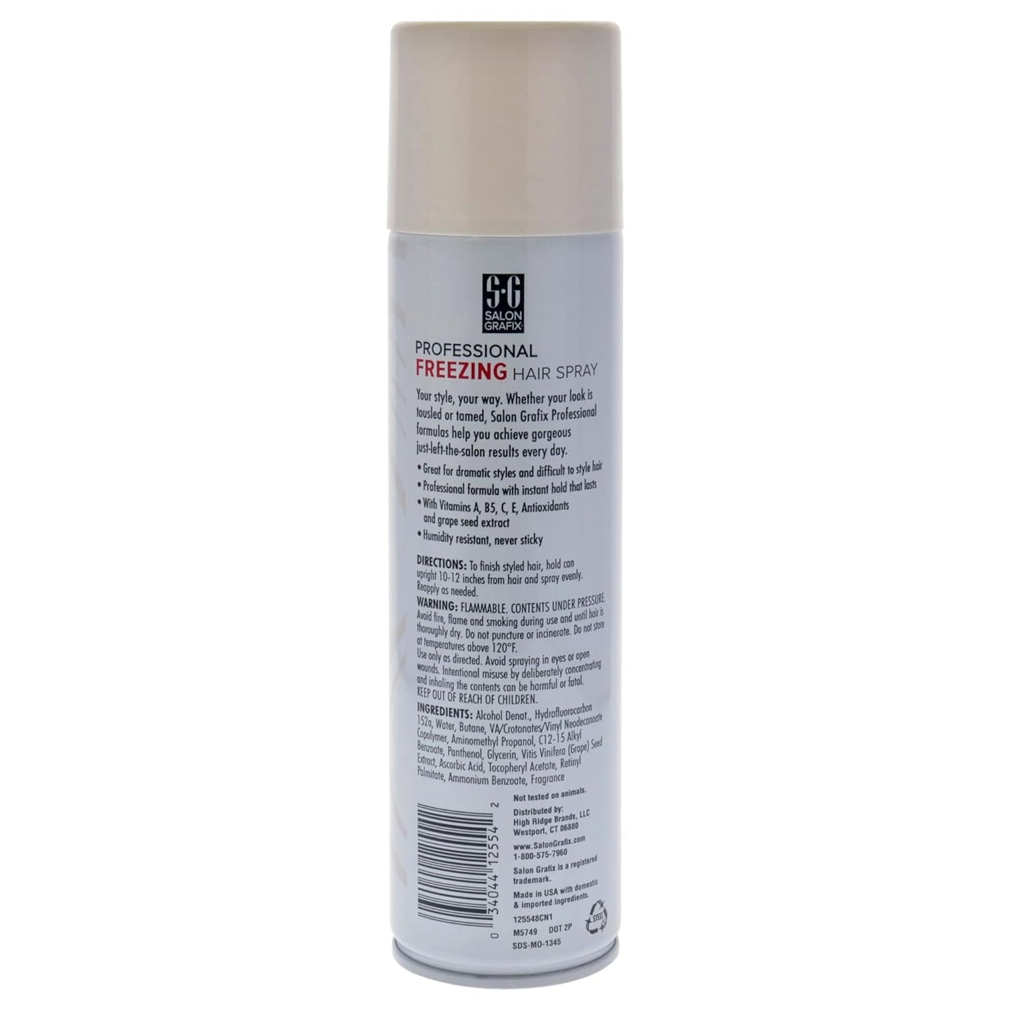 Salon Grafix Freezing Hair Spray Mega Hold - Quick-Drying Hairspray for Women and Men - Volumizing Formula - Professional Quality Results - 2 pc