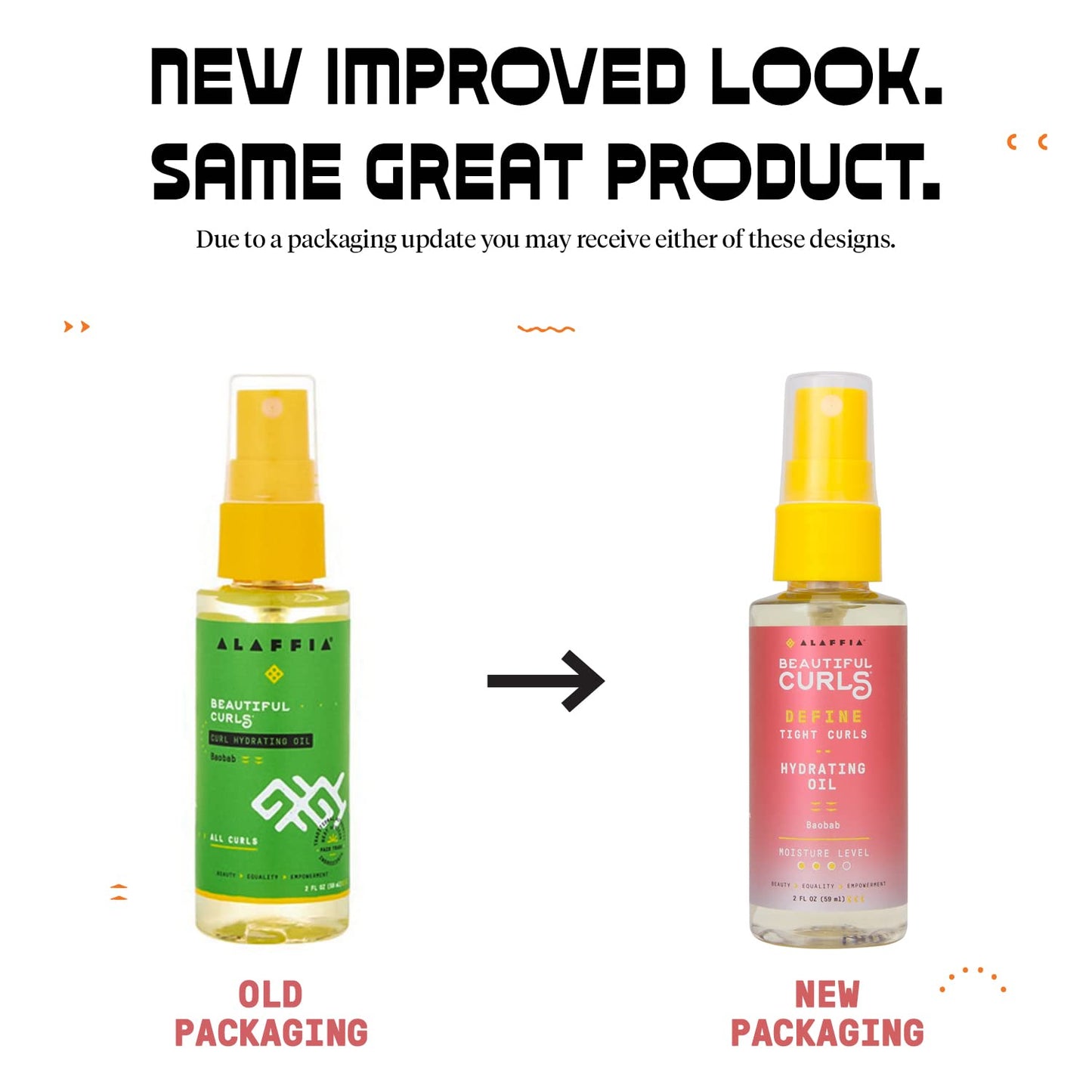 Alaffia Hair Care, Beautiful Curls Define Hydrating Oil Spray for Tight, Thick Curls, Argan Oil and Baobab, Revitalizes Dry, Damaged Hair, 2 Fl Oz