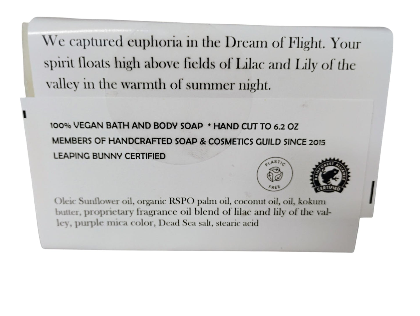 WFG WATERFALL GLEN SOAP COMPANY, LLC, Dream to Fly bath soap, lilac and lily of the valley with kokum butter