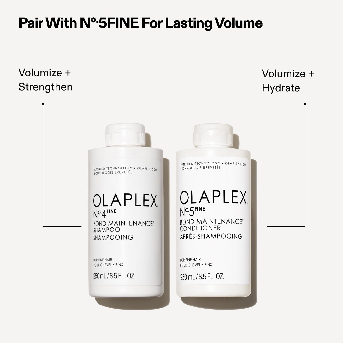 Olaplex Nº. 4 FINE Bond Maintenance Shampoo: Volumize & Strengthen | Gently Cleanse & Non Stripping | For Coily, Curly, Straight, and Wavy, 250 mL