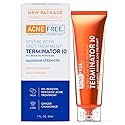 AcneFree Terminator 10 Acne Spot Treatment with Benzoyl Peroxide 10% Maximum Strength Acne Cream Treatment, 1 Ounce - Pack Of 1