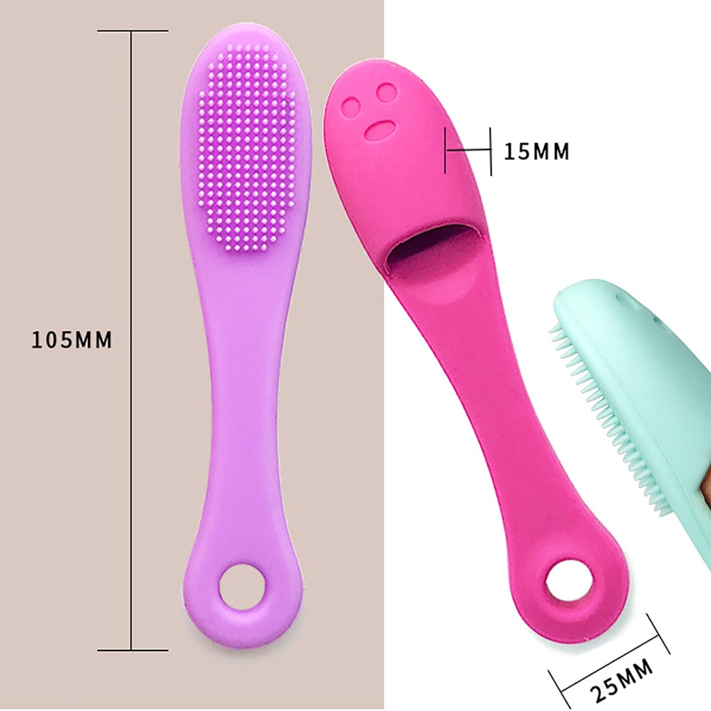 5-Pack Soft Silicone Manual Facial Cleansing Brushes, Face Scrubber Cleanser Brush for Gently and Effectively Cleaning, Removing Blackheads