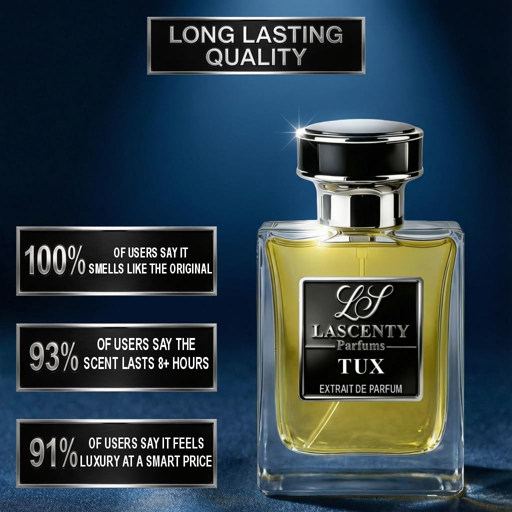LaScenty TUX Inspired by Tuxedo Perfume for Women & Cologne for Men (50ml) | Extrait de Parfum | Long-Lasting Cologne | Amber Spicy Patchouli Scent | Beauty & Personal Care LaScenty