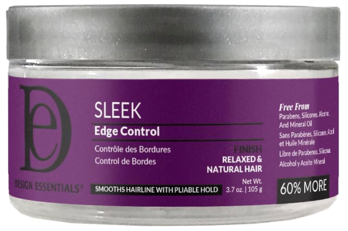 Design Essentials Sleek Edge Control, Medium Hold for Relaxed and Natural Textures, 3.7 Ounce (Pack of 1)