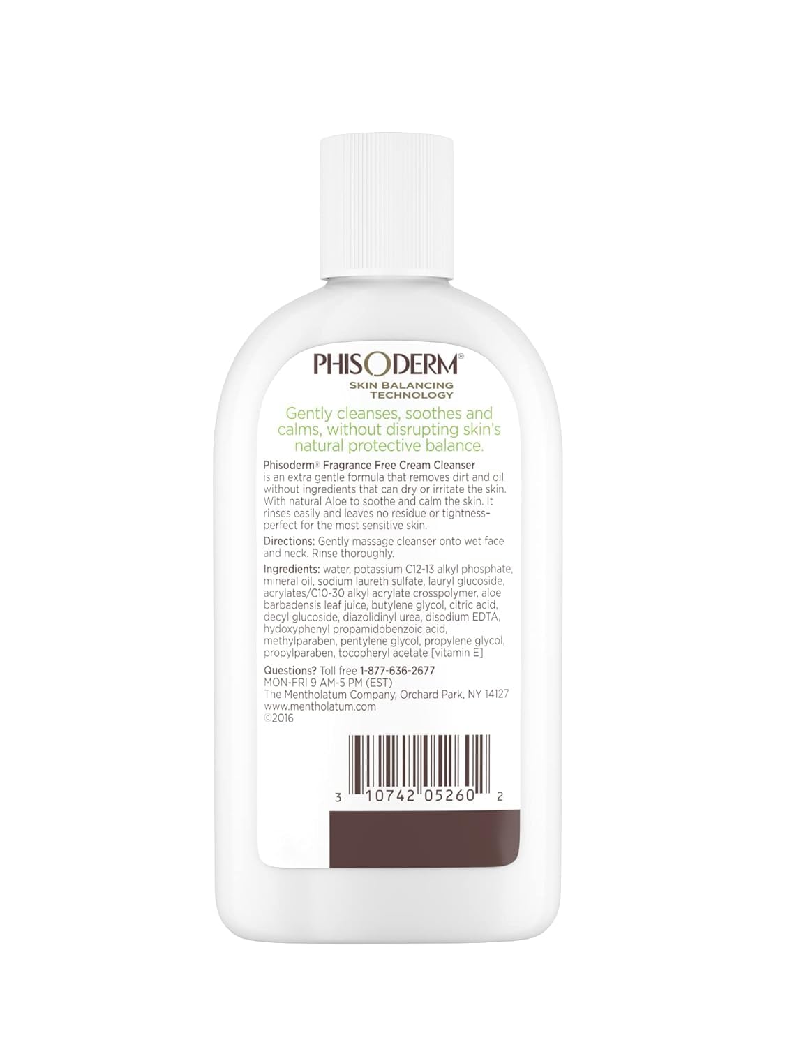 Phisoderm Fragrance Free Cream Cleanser For Sensitive Skin 6 Ounce (Value Pack of 5)