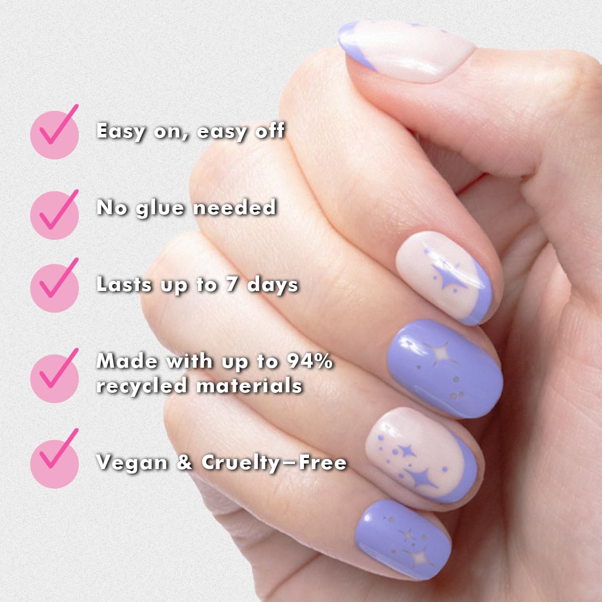 Olive & June Classic Super Stick Mani Press On Nails | No Glue Needed | 32 Tab Nails 16 Sizes | Non-Toxic Tabs Easy On-Off Non-Damaging Realist Look | Beauty & Personal Care Olive & June