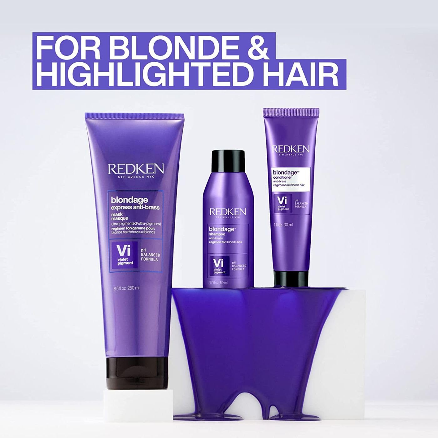 Redken Color Extend Blondage Color Depositing Purple Conditioner | Hair Toner For Blonde Hair | Neutralizes Brass & Moisturizes Hair | With Pure