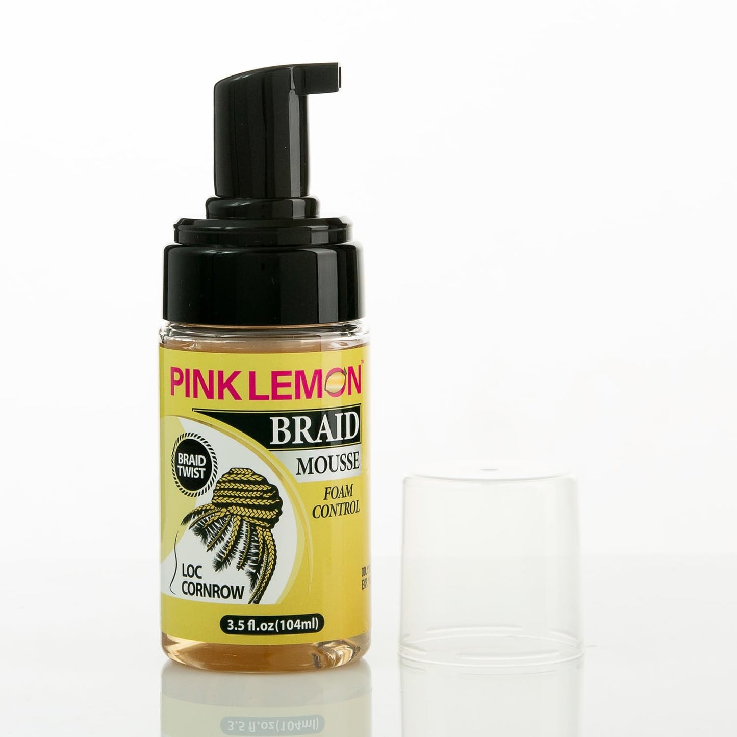 PINK LEMON Braid Mousse Foam Control for Loc and Cornrow Styling, 3.5 fl oz