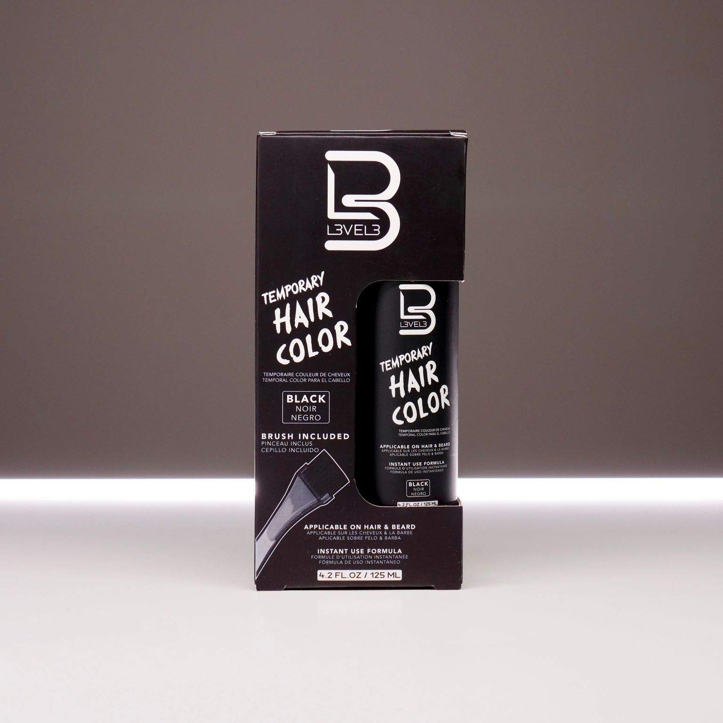 L3 - Temporary Beard Color - Full Beard in Minutes - Easy to Apply and No Mixing Required - Level 3 Natural Looking Black Dye