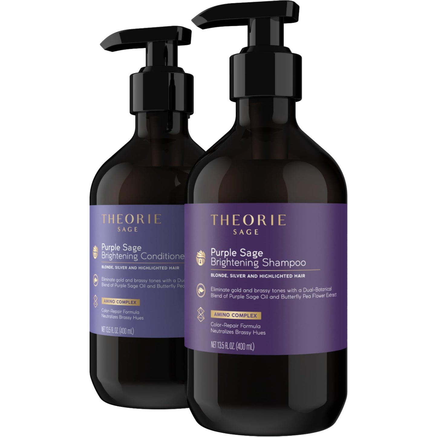 THEORIE 400 mL Shampoo & Conditioner Collection (THEORIE Sage Collection Hair Care Sets (Purple Sage 400 mL Shampoo & Conditioner Set))