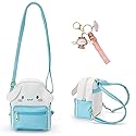 Shuyun Girls Anime Kawaii Mini Backpack + Keychain Anime Cosplay Back Pack Cute Doll Handbag Shoulder Bag(Blue)