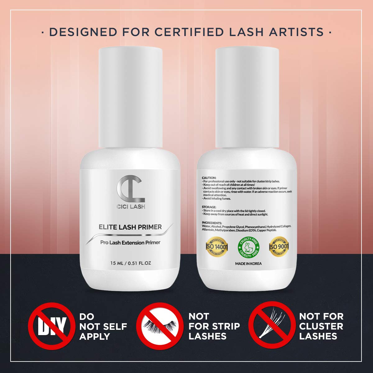 Elite Eyelash Extension Primer/Pre-Treatment (15ml) - Professional Lash Cleanser & Protein Oil Remover For Individual Mink Eyelash Extensions |