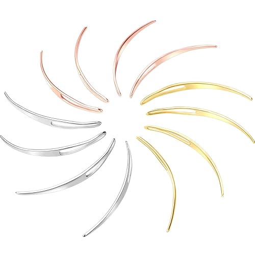 WILLBOND 12 Pieces Interlocking Tool Dreadlocks Kit, Easyloc Hair Tool for Maintaining Your Dreadlock, Unisex (Gold, Silver, Rose Gold)
