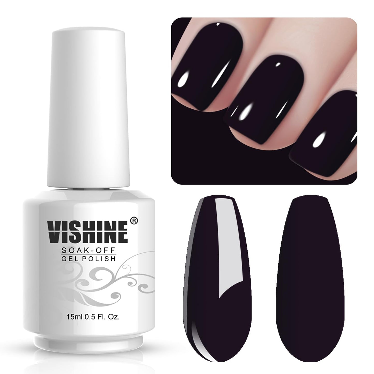 Vishine Gelpolish Professional Manicure Salon UV LED Soak Off Gel Nail Polish Varnish Color Deep Purple (1342)