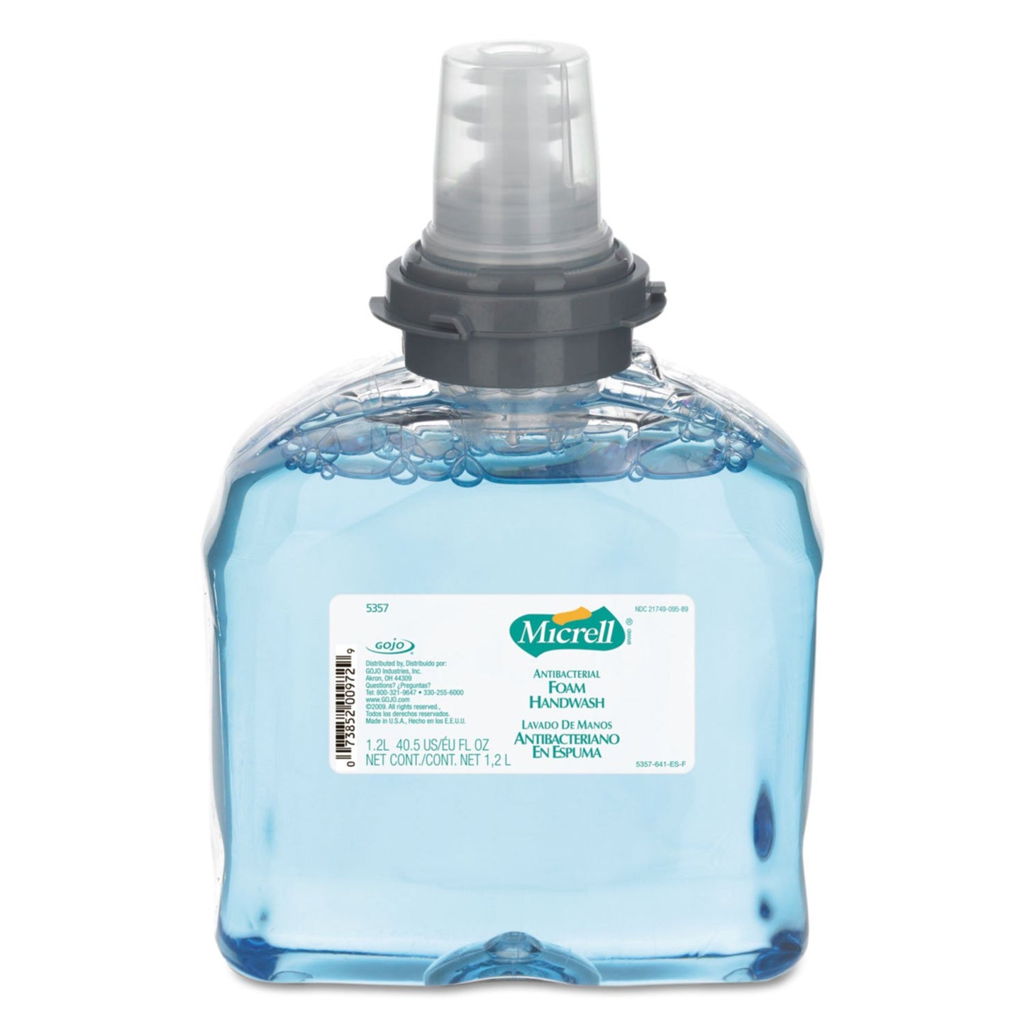 Gojo Micrell TFX Foam Handwash, 1200 Milliliter Refill - 2 per case.