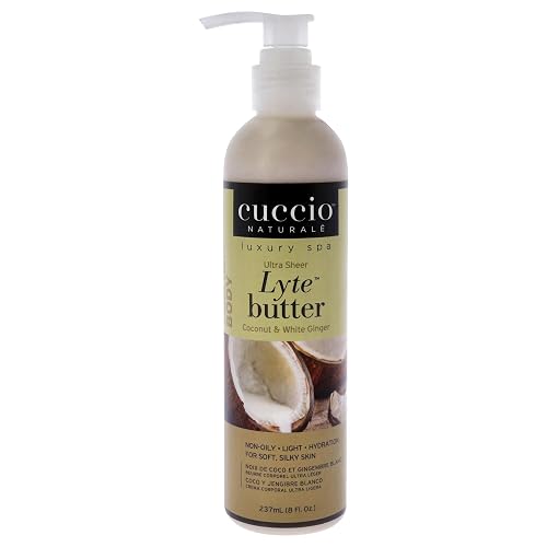 Cuccio Naturale Lyte Ultra-Sheer Body Butter - Replenishing Scented Moisturizer Cream - Deep Hydration To Repair Dry Skin - All Natural, Cruelty-Free