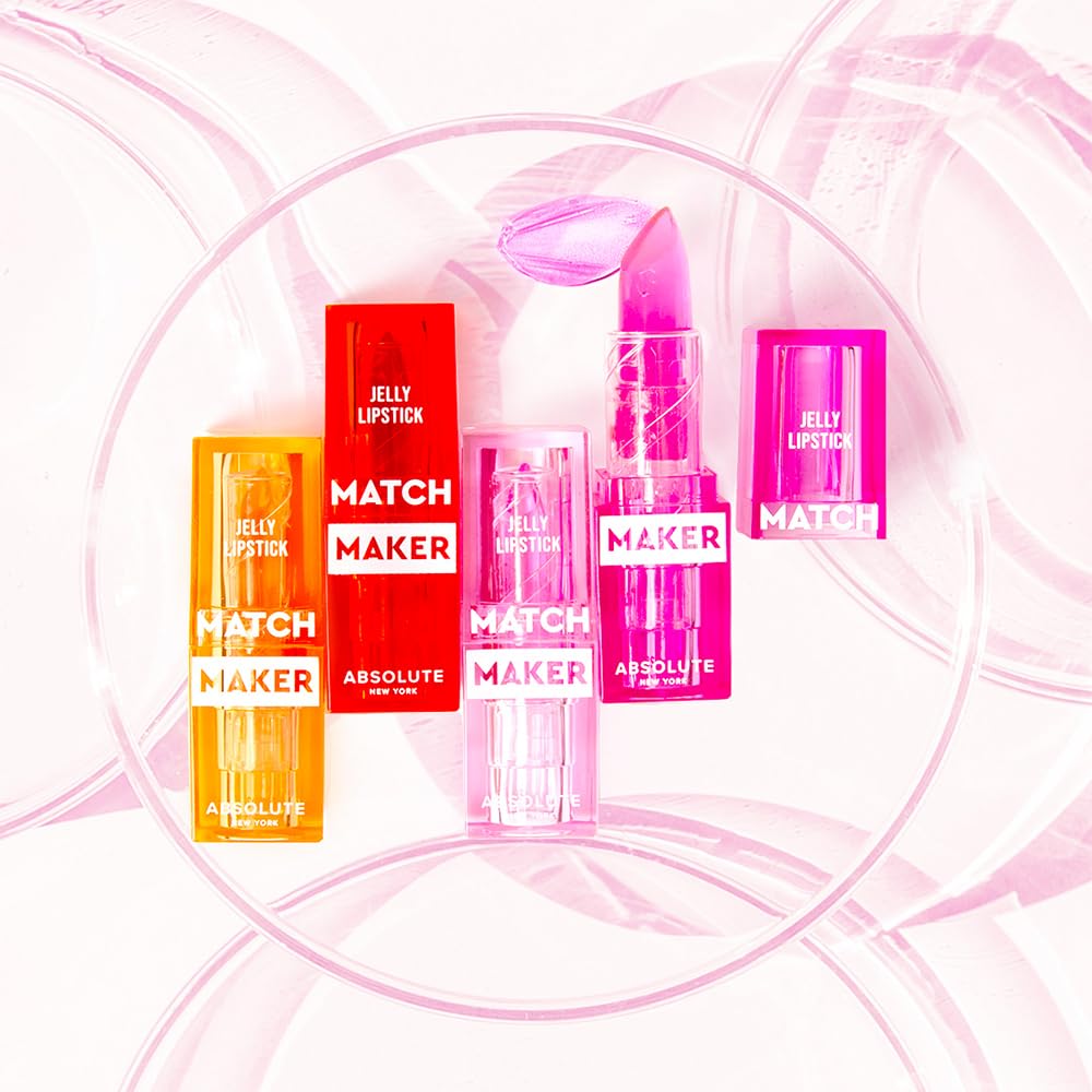 Absolute New York MLMM03 Match Maker Jelly Lipstick, Color Adapting Reacts to Natural PH, Non Sticky Finish Lipstick